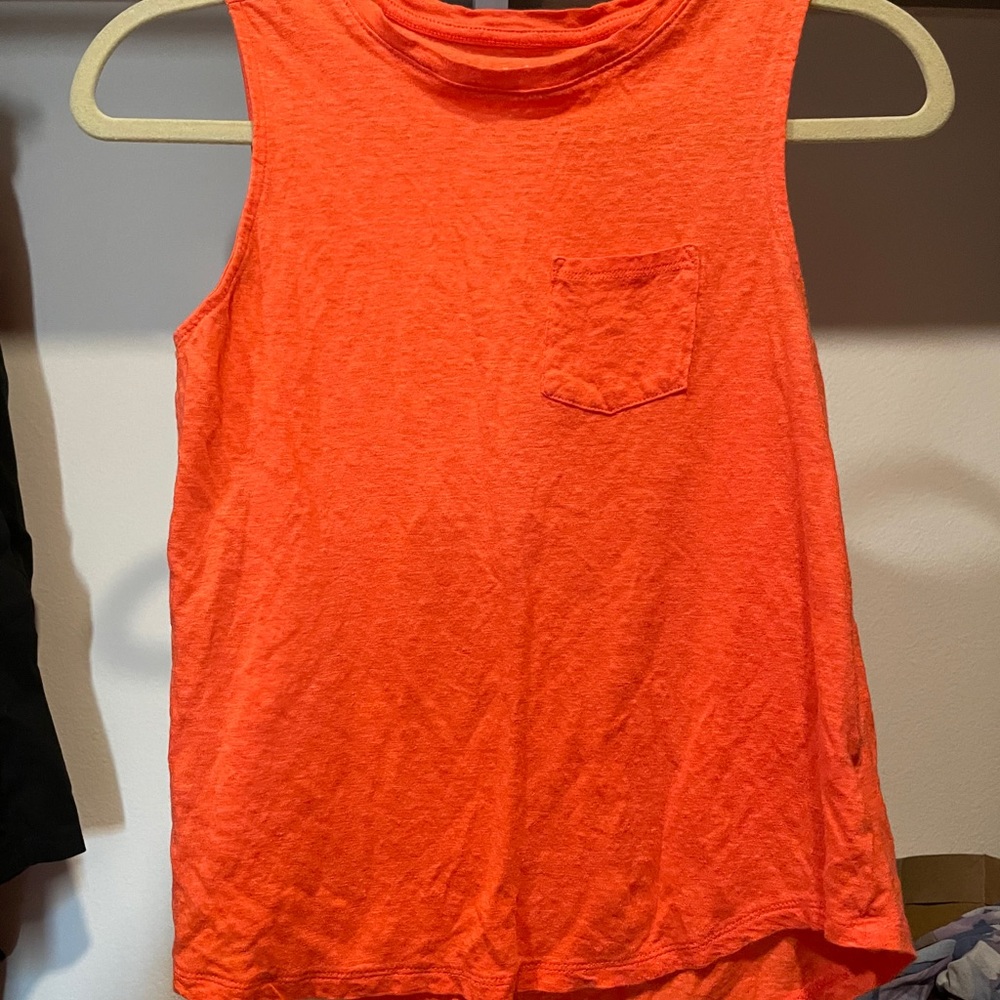 A new day orange tank top small pocket shirt